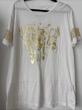 Robin's Jean White Tee with gold Logo Size 3XL